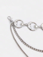 Layered Moon Charm Waist Chain for Gothic and Celestial Fashion Styling