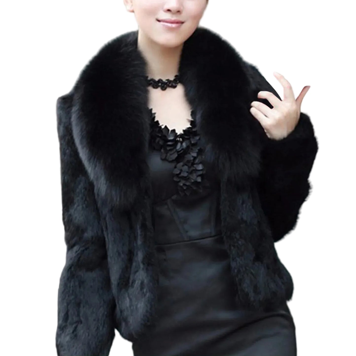 Women's Plush Faux Fur Jacket Soft Luxe Winter Casual Statement Outerwear