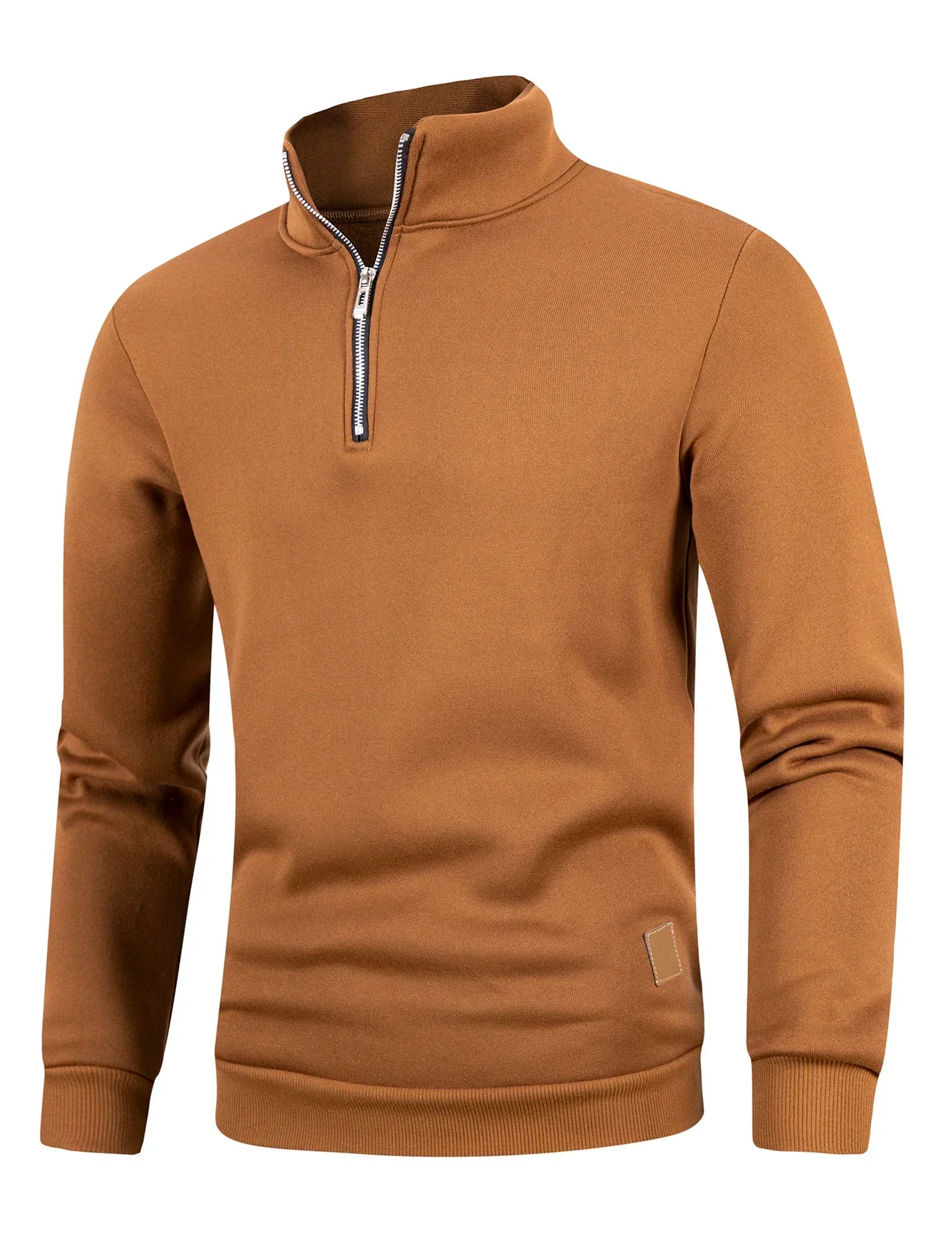 Men's Quarter Zip High Neck Minimalist Knit Casual Sweater Pullover