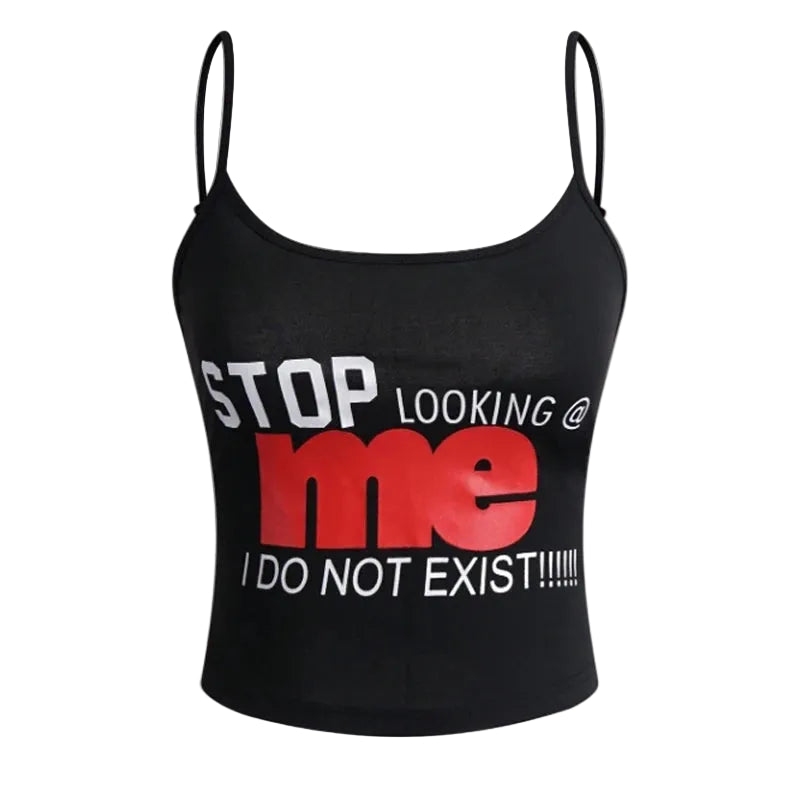Women's Graphic Print Spaghetti Strap Slim Fit Crop Top for Casual Streetwear Summer Outfits