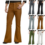 Men's Mid Rise Flared Casual Trousers with Relaxed Fit and Modern Streetwear Style