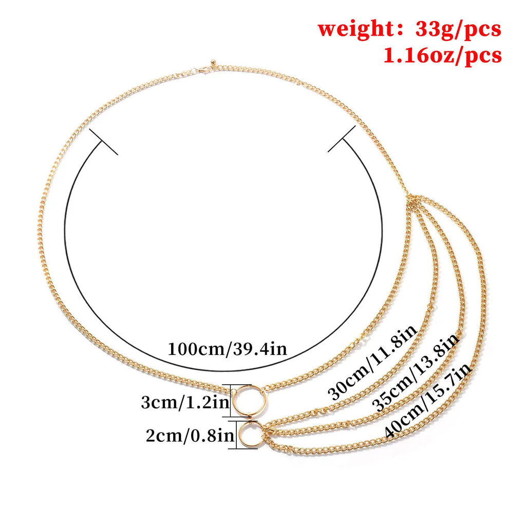 Retro Multi-Layer Circle Waist Chain for Punk and Alternative Fashion Looks