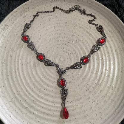 Neo Gothic Heart Cross Choker Necklace With Layered Beaded Alternative Fashion Detailing