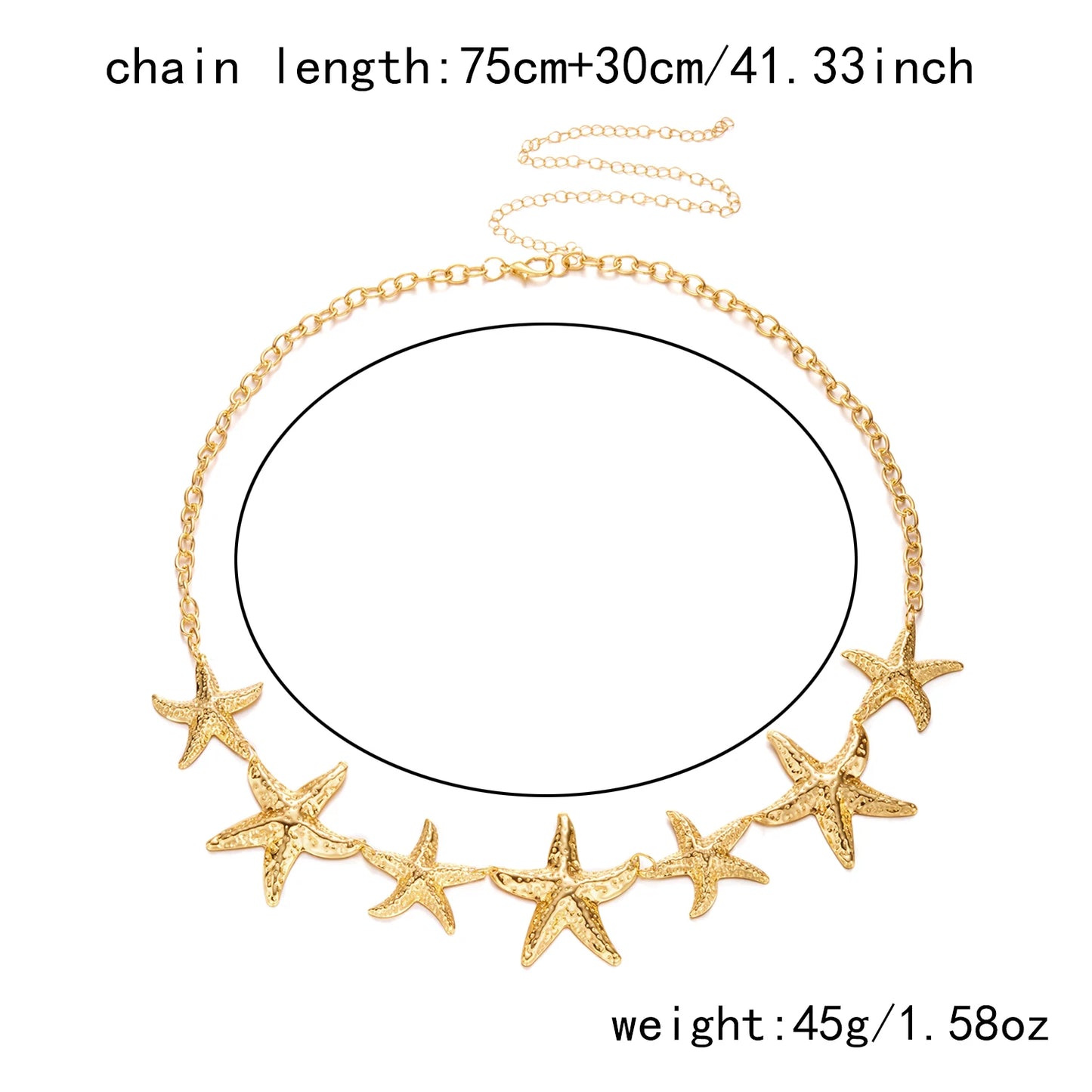 Coastal Star Charm Waist Chain for Beach Inspired Alternative Fashion Looks