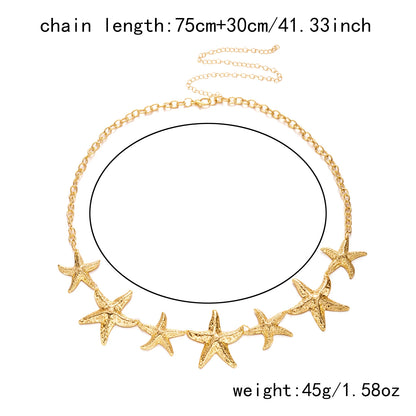 Coastal Star Charm Waist Chain for Beach Inspired Alternative Fashion Looks