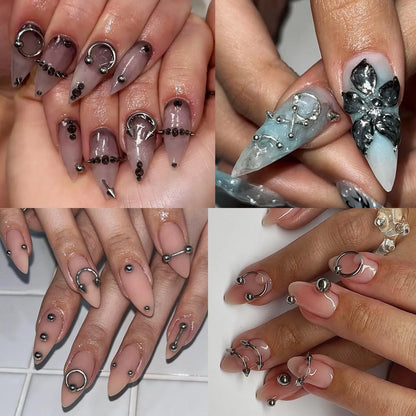 Gothic Cross and Mixed Metal Nail Art Charms Decoration Set