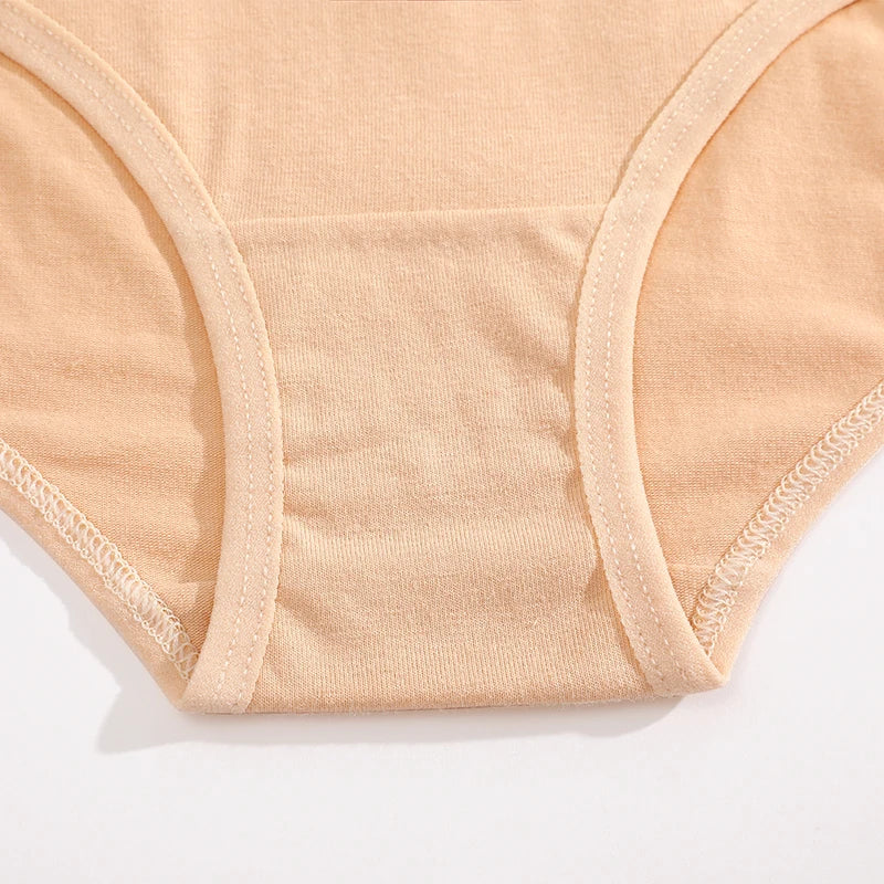 6-Piece Women’s Cotton Mid-Rise Bikini Briefs Set with Soft Stretch Fabric, Elastic Waistbands and Assorted Solid Colors