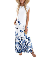 Loose Fit Sleeveless Floral Maxi Dress with Pockets for Casual Styling