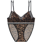 Seamless Minimalist Triangle Bralette and High-Leg Cheeky Panty Set with Double-Strap Accents