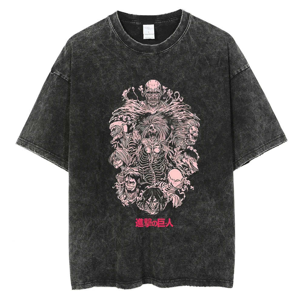 Dark Floral Gothic Oversized Washed Alternative Streetwear T-Shirt