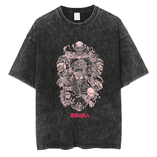 Dark Floral Gothic Oversized Washed Alternative Streetwear T-Shirt