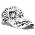 Abstract Graphic Print Adjustable Baseball Cap for Contemporary Streetwear Everyday Casual Fashion Style