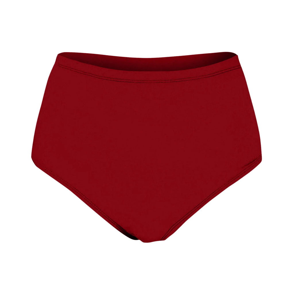 High-Waisted Solid Black Full-Coverage Brief Panty