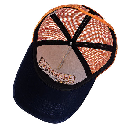 Unisex Breathable Mesh Trucker Cap with Graphic Patch for Casual Streetwear and Outdoor Style
