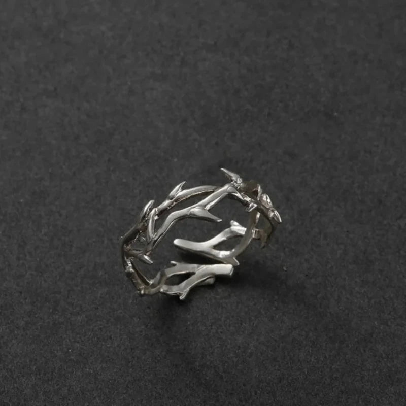 Thorn Wrapped Open Ring for Gothic Punk and Dark Romantic Fashion