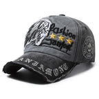 Retro Distressed Embroidered Baseball Cap Adjustable Streetwear Outdoor Fashion Hat