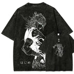 Premium Oversized Anime-Inspired Washed Cotton Streetwear Graphic Tee for Everyday Style