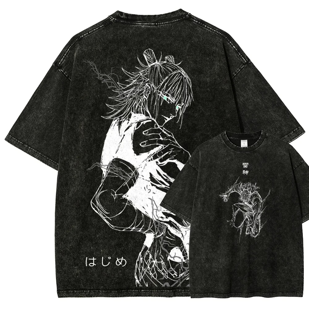 Premium Oversized Anime-Inspired Washed Cotton Streetwear Graphic Tee for Everyday Style