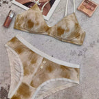 Playful Cherry Print Wire-Free Triangle Bralette and Panty Set