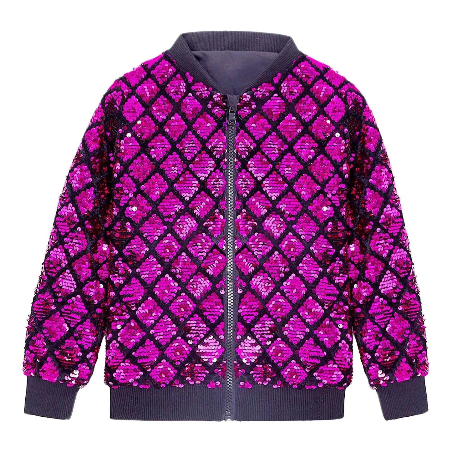 Men's Reflective Pattern Zip-Up Streetwear Bomber Jacket with Textured Finish
