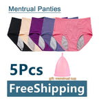 Five-Piece High-Waisted Absorbent Menstrual Brief Set