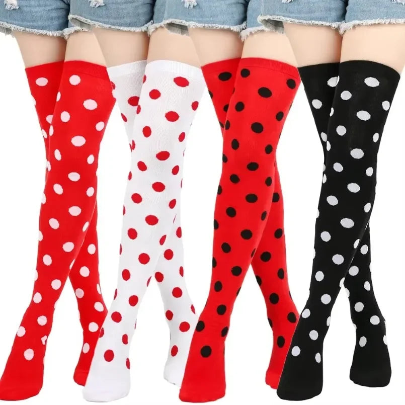 Polka Dot Over-the-Knee Socks with Soft Jacquard Knit for Casual Y2K Fashion