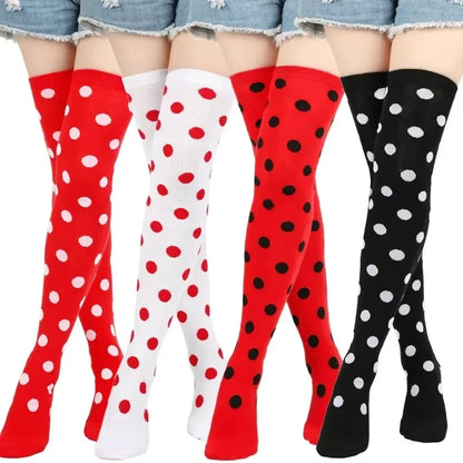 Polka Dot Over-the-Knee Socks with Soft Jacquard Knit for Casual Y2K Fashion