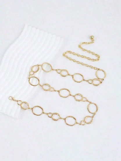 Minimalist Circle Link Waist Chain for Modern Alternative Fashion Outfits