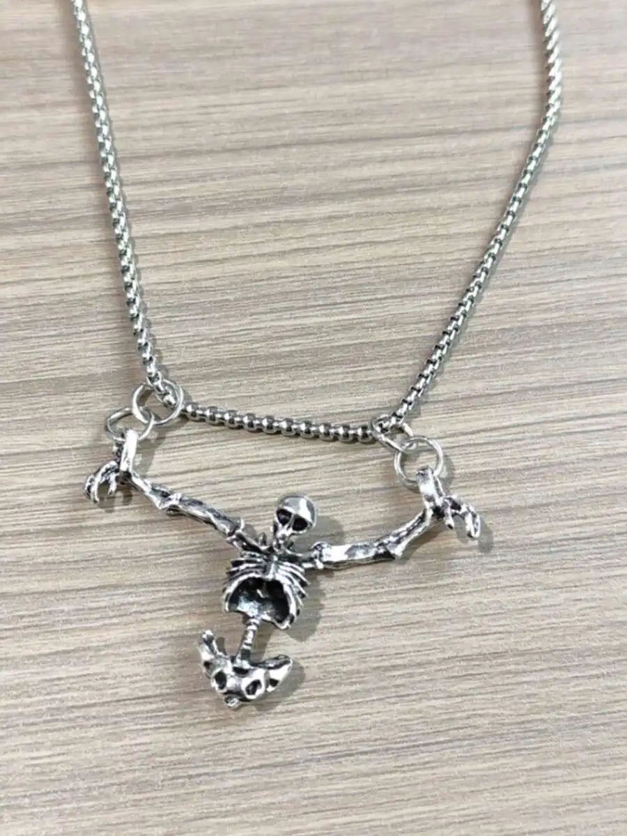 Skeleton Archer Pendant Necklace for Gothic Punk and Alternative Fashion