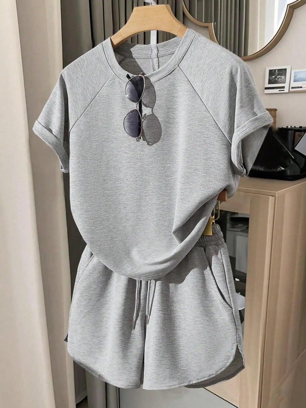 Oversized T-Shirt and Drawstring Shorts Casual Streetwear Co-Ord Set
