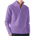 Men's Half Zip Mock Neck Minimalist Knit Casual Sweater Pullover