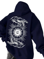 Anime Celestial Streetwear Hoodie with Manga-Inspired Cosmic Hand Artwork