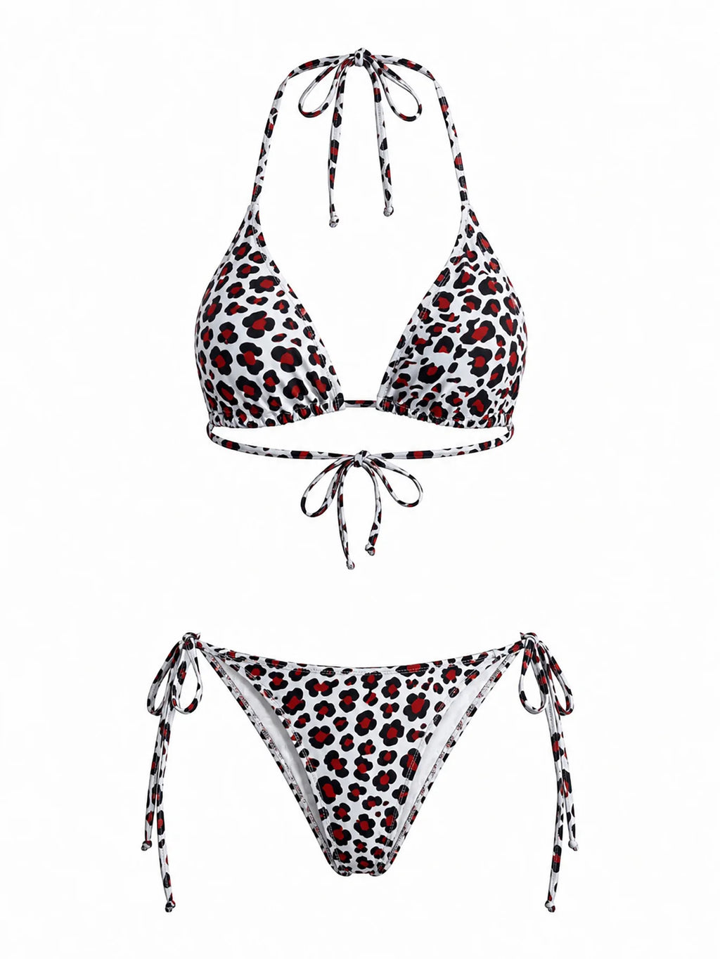 Classic Leopard Print Triangle String Bikini