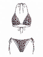 Classic Leopard Print Triangle String Bikini