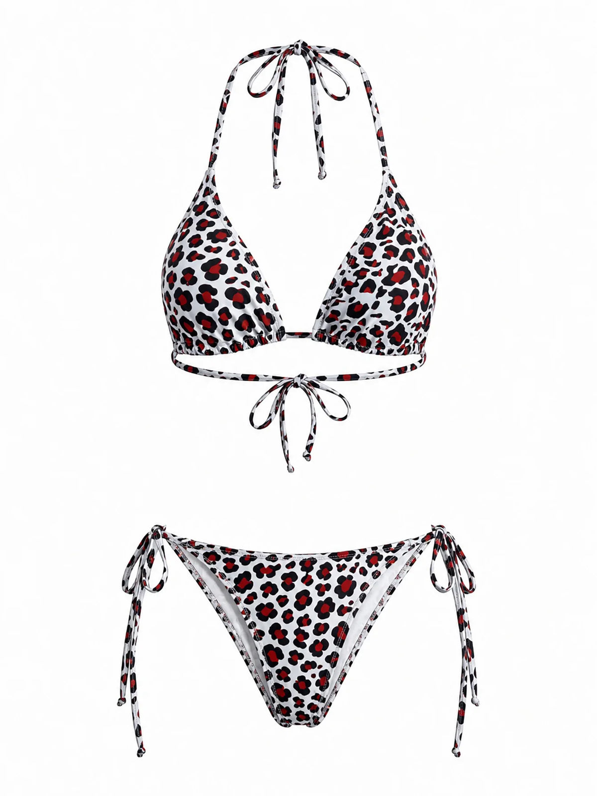 Classic Leopard Print Triangle String Bikini