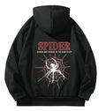 Dark Anime Oversized Hoodie with Spider Manga Graphic Design