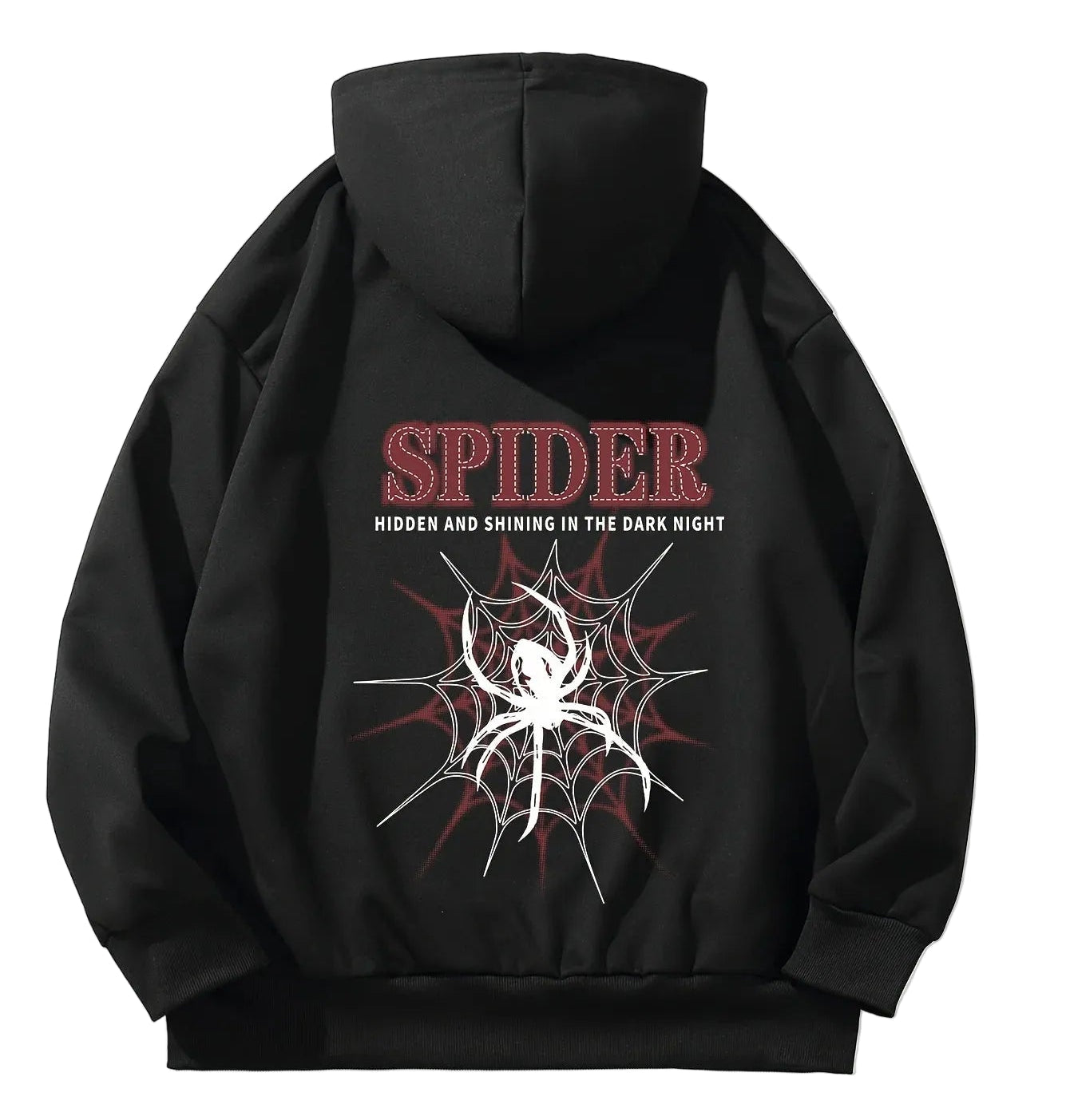 Dark Anime Oversized Hoodie with Spider Manga Graphic Design