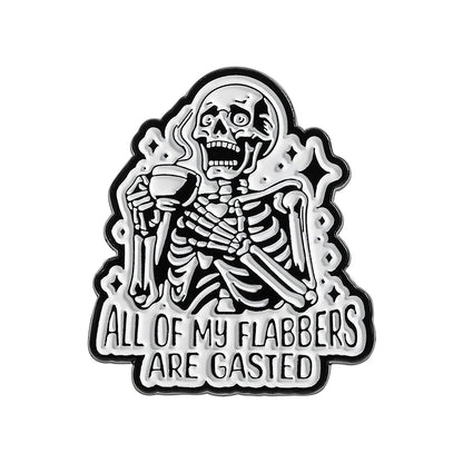 Stay Weird Skeleton Reader Gothic Enamel Pin for Alternative Fashion Styling
