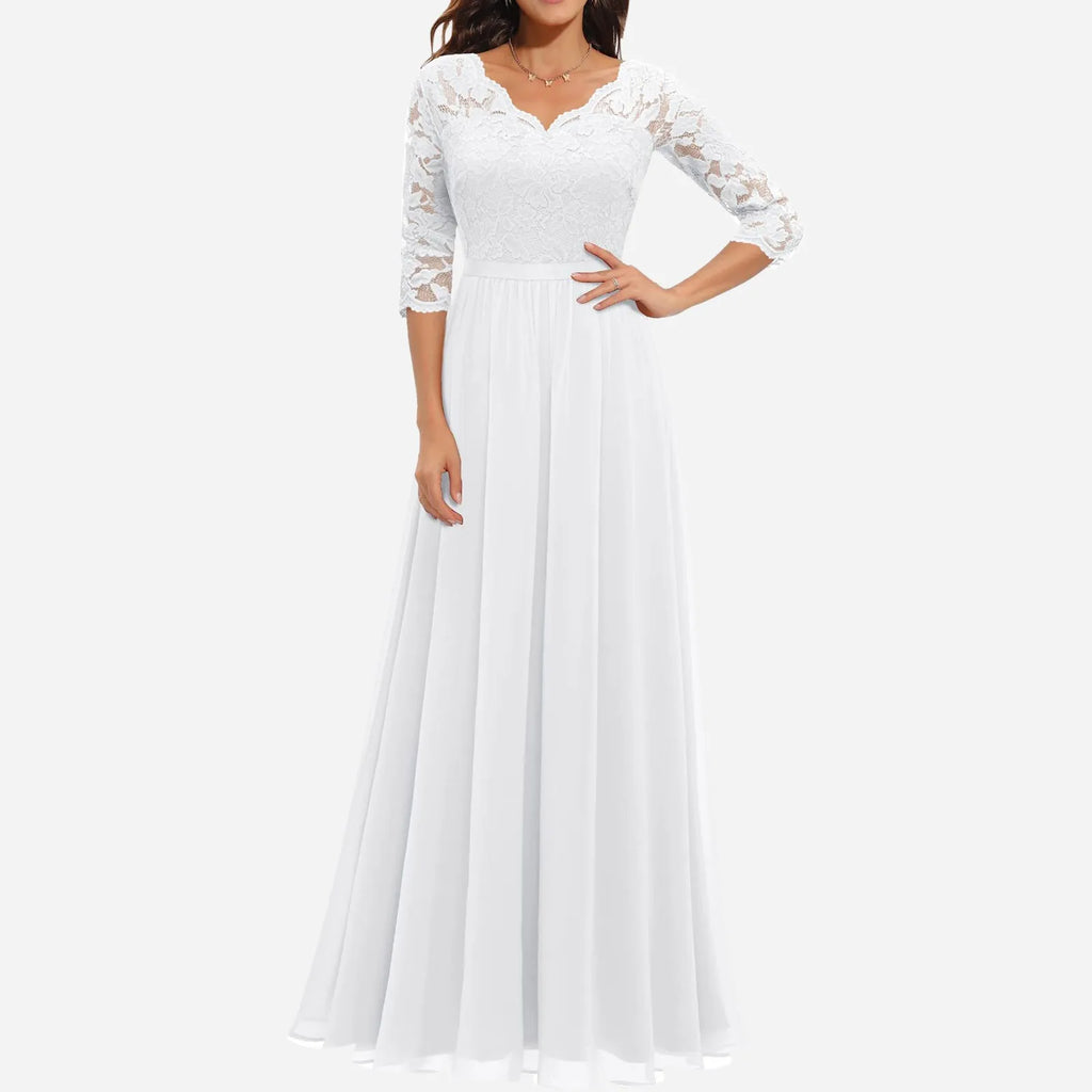 Flowing Long Sleeve Maxi Dress With Defined Waist Silhouette