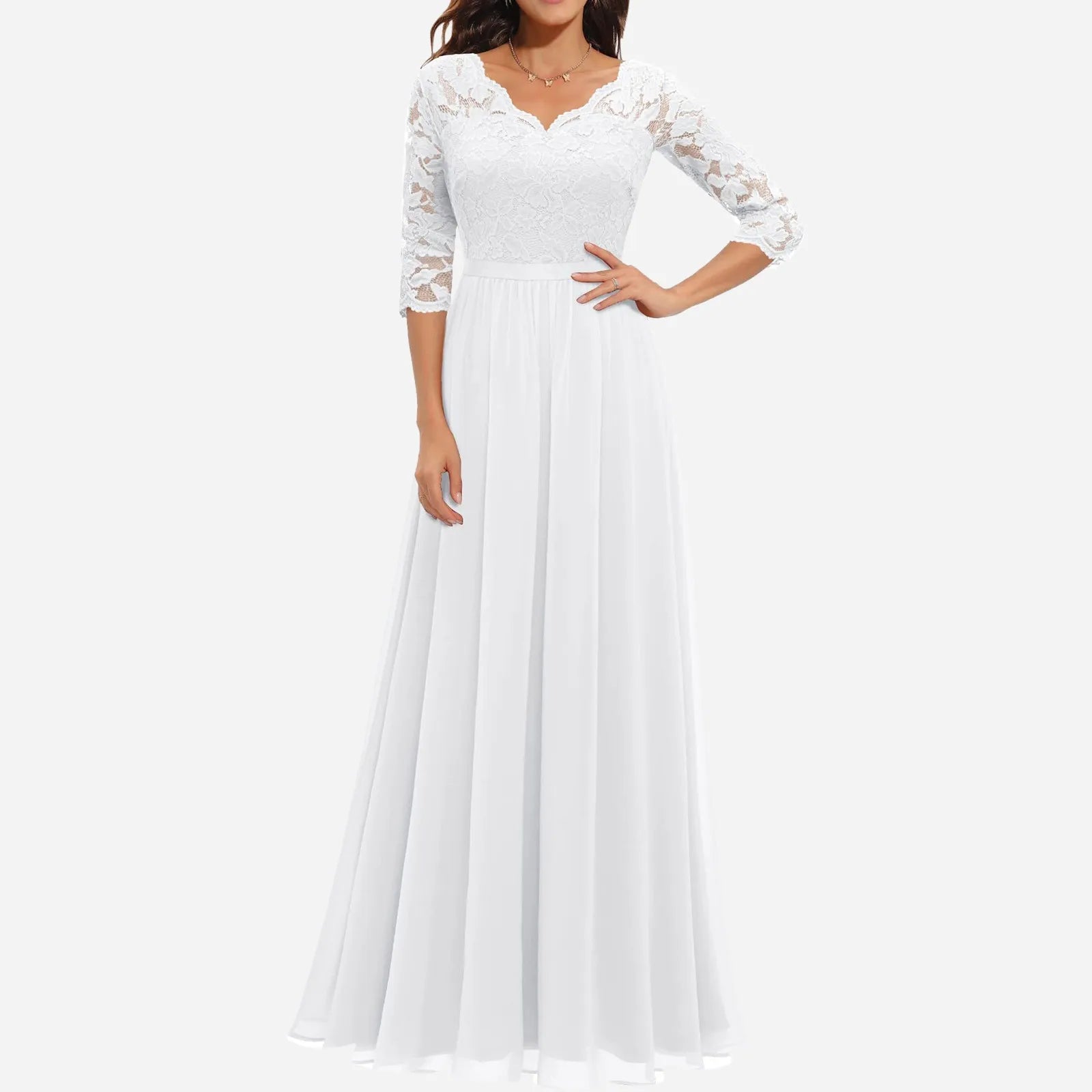 Flowing Long Sleeve Maxi Dress With Defined Waist Silhouette