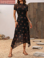 Vintage Floral Gothic Maxi Dress with Dark Alternative Fashion Aesthetic