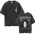 Vintage Anime Goth Oversized Streetwear Graphic Tee with Minimal Dark Illustration