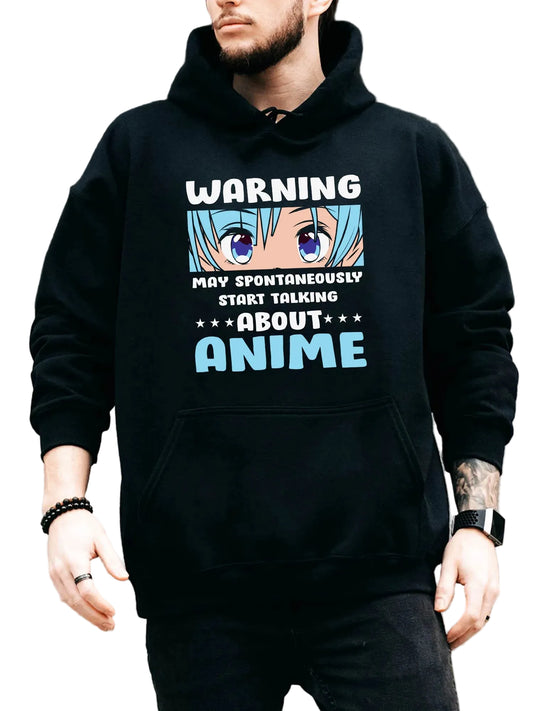 Retro Anime Streetwear Hoodie with Manga-Inspired Typography Graphic Design