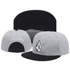 Geometric Embroidered Flat Brim Snapback Cap Adjustable Streetwear Baseball Fashion Hat