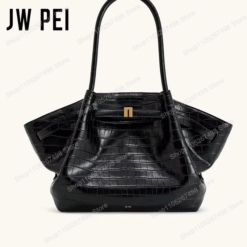 Minimalist Split Leather Hobo Tote Bag with Top Handle Everyday Work Design