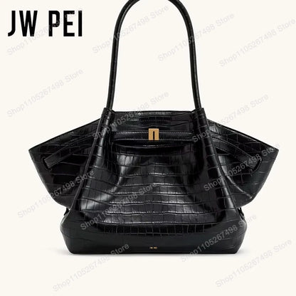 Minimalist Split Leather Hobo Tote Bag with Top Handle Everyday Work Design