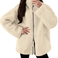 Women's Plush Half Zip Fleece Pullover with Relaxed Contemporary Casual Streetwear Fit
