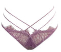 Deep Crimson Sheer Mesh Underwire Lingerie Set with Architectural Strappy Chest Detailing
