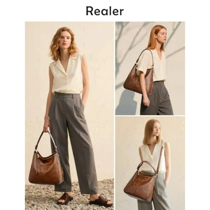 Soft Hobo Shoulder Crossbody Bag with Relaxed Large Capacity Design