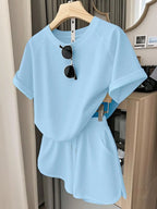 Oversized T-Shirt and Drawstring Shorts Casual Streetwear Co-Ord Set